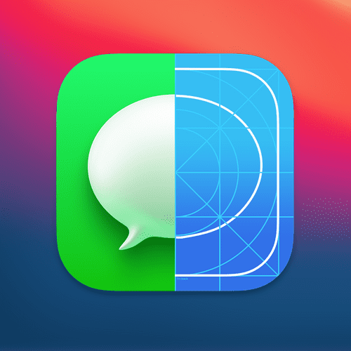 iOS 14 Messages icon grid alignment