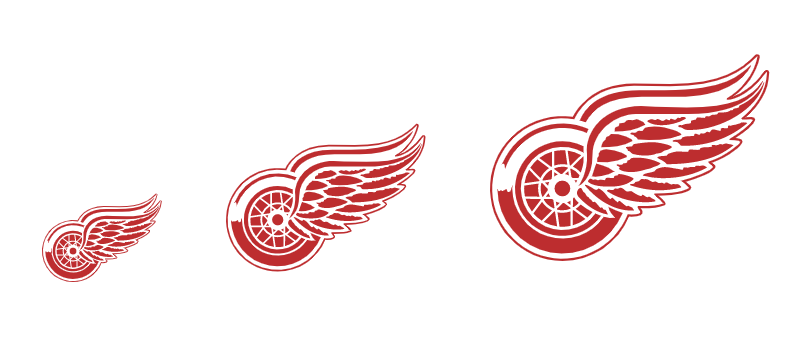Detriot Red Wings logo sizes