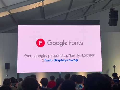 Google Fonts presentation slide at Google I/O 2019