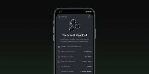 Halide’s Technical Readout screen