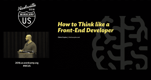 Thinking like a Front-end Developer title slide