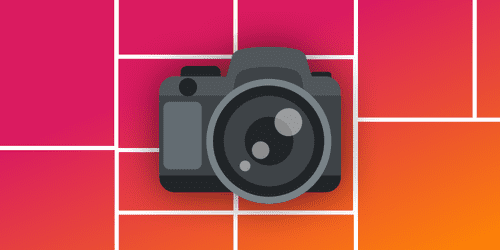 Camera and grid background