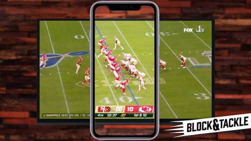 Smart phone aspect ratio overlaid on Fox NFL broadcast