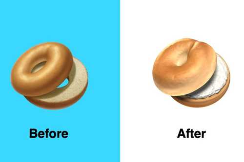 Apple fixes its new bagel emoji with cream cheese and a doughier consistency